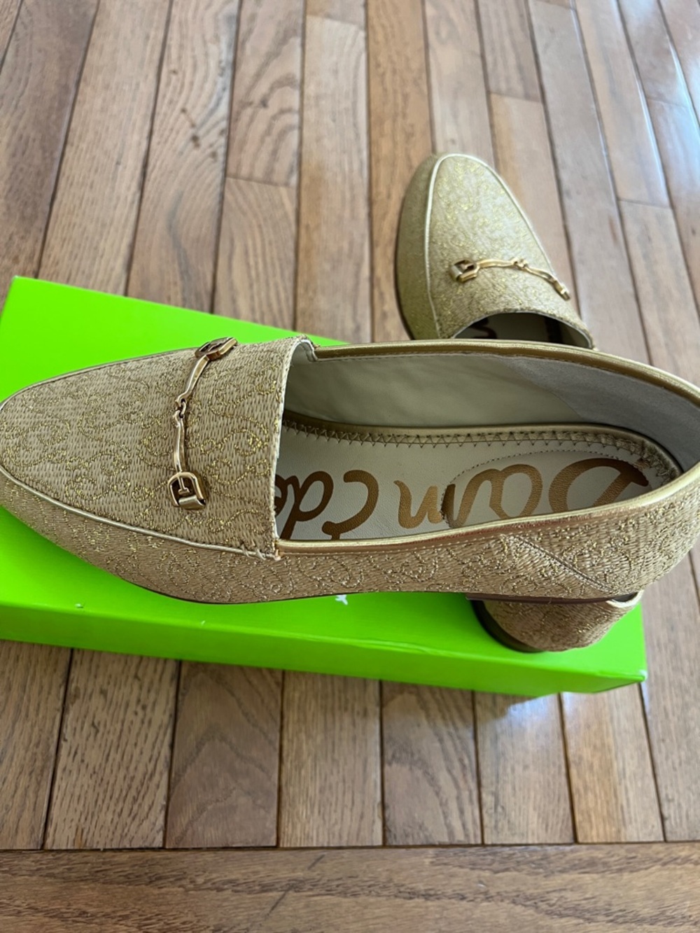 SAM EDELMAN WOMEN'S LORAINE LOAFER TAN - GOLD SE RAFFIA - Picture 4 of 8